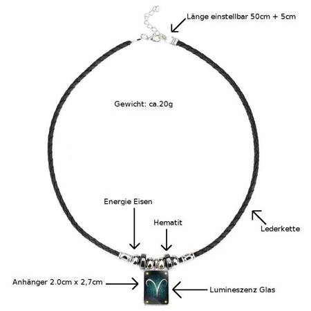 Lew - Luminescencyjny Naszyjnik z Znakiem Zodiaku